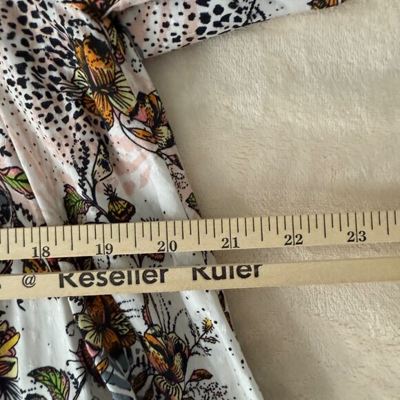 Free‎ People Dress Women's Medium Boho Flowing Long Sleeve Tie Detail Floral - Picture 12 of 13